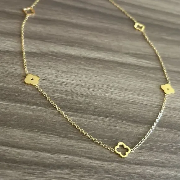 Flower Necklace Q354 - Picture 3 of 7